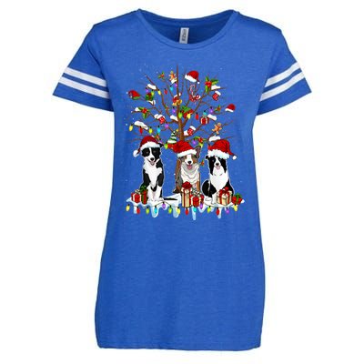 Border Collie Christmas Tree Funny Xmas Border Collie Dog Gift Enza Ladies Jersey Football T-Shirt