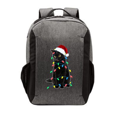 Black Cat Christmas Tree Lights Funny Santa Kitten Led Light Gift Vector Backpack