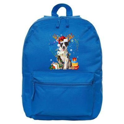 Border Collie Christmas Tree Light Pajama Dog Xmas Gift 16 in Basic Backpack