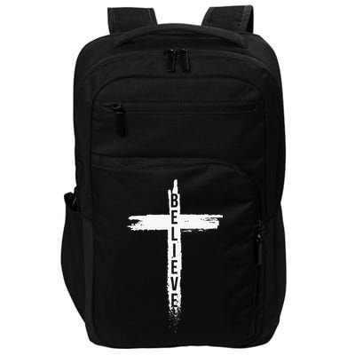 Believe Christian Cross Jesus Christ Christians Impact Tech Backpack