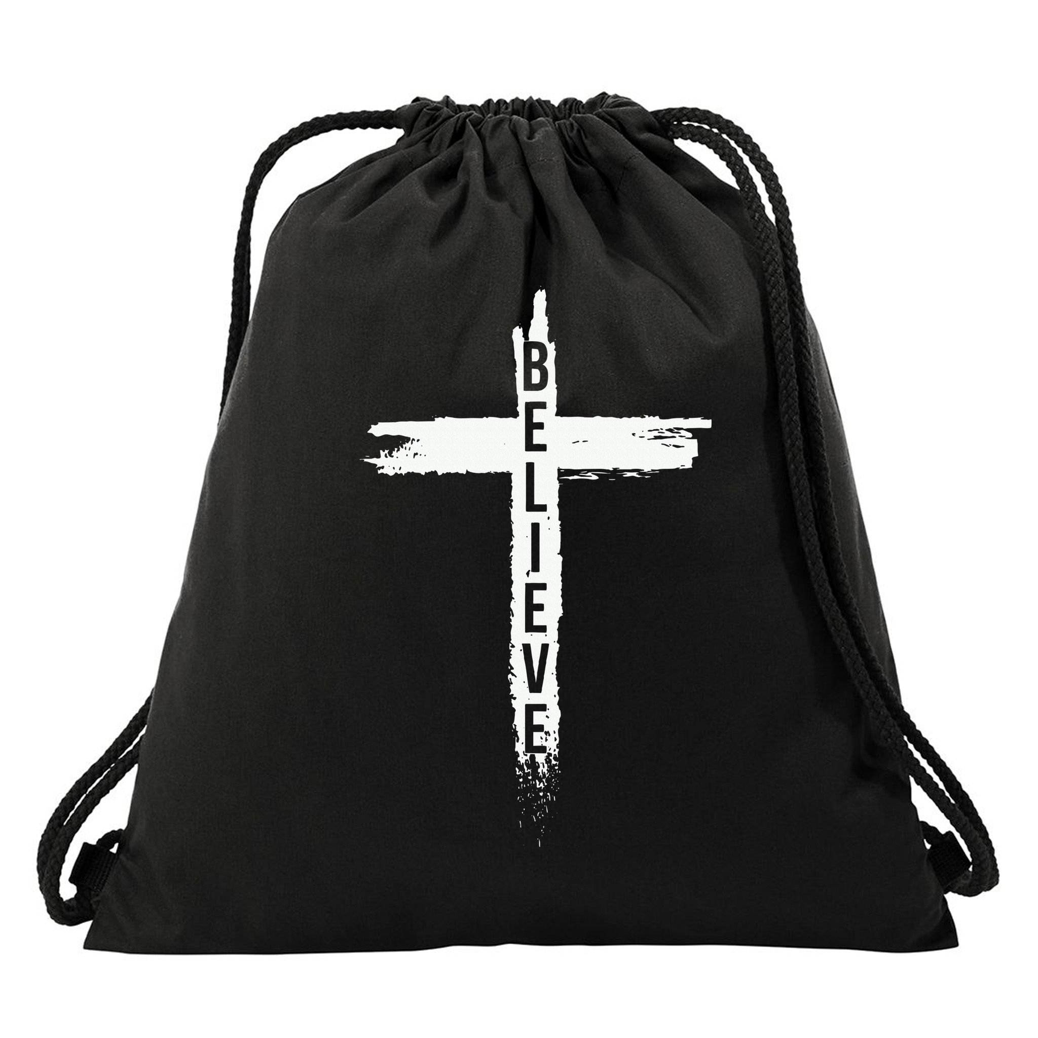 Believe Christian Cross Jesus Christ Christians Drawstring Bag