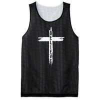 Believe Christian Cross Jesus Christ Christians Mesh Reversible Basketball Jersey Tank