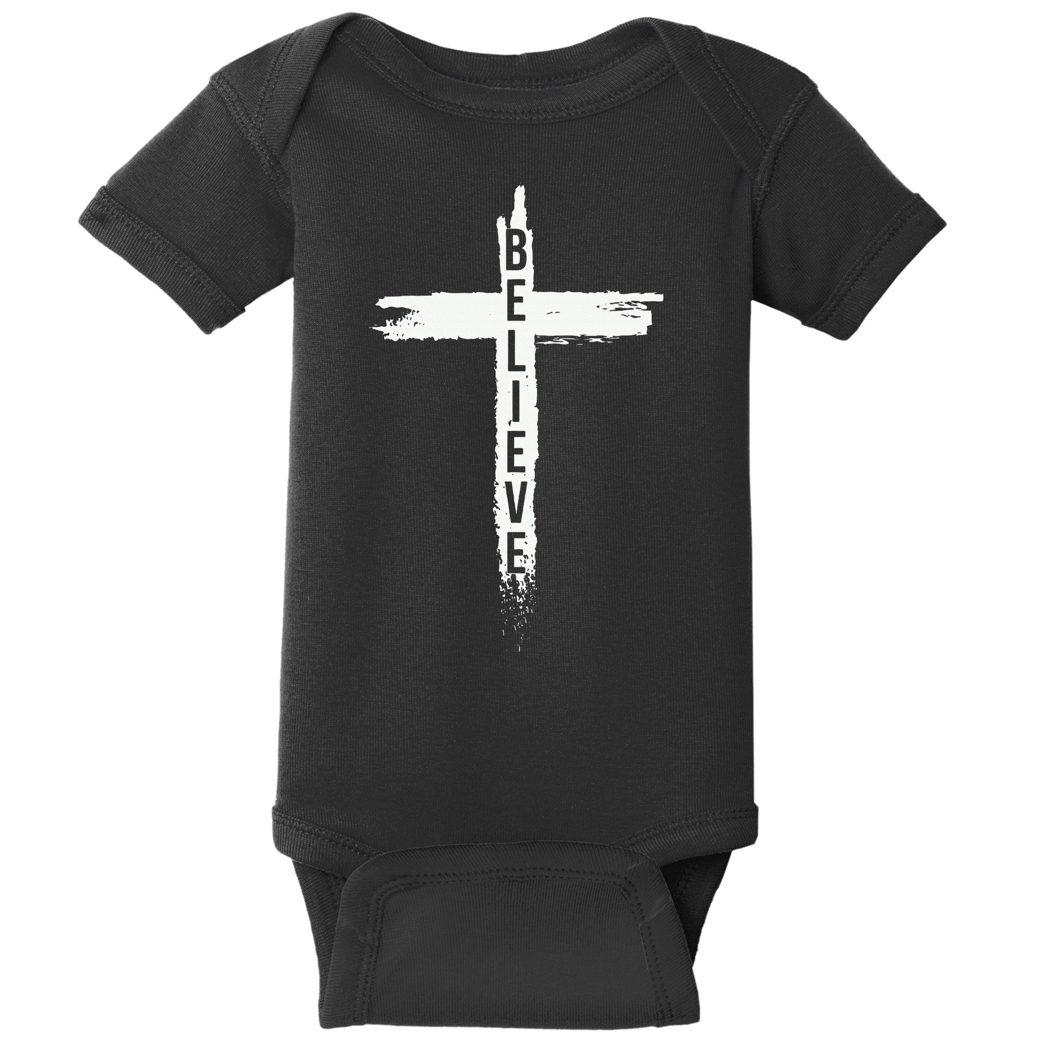Believe Christian Cross Jesus Christ Christians Baby Bodysuit
