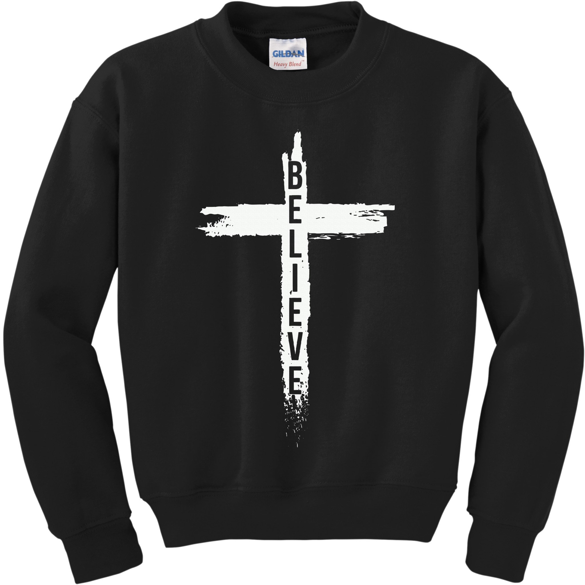 Believe Christian Cross Jesus Christ Christians Kids Sweatshirt