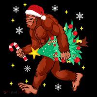 Bigfoot Carrying Christmas Tree Funny Xmas 2021 Sasquatch Mesh Reversible Basketball Jersey Tank