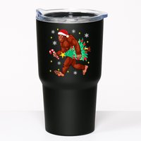 Bigfoot Carrying Christmas Tree Funny Xmas 2021 Sasquatch Tumbler