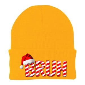 Bruh Christmas Candy Cane Funny Xmas Bruh Gift Knit Cap Winter Beanie