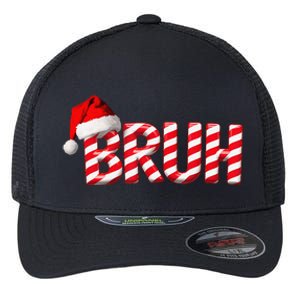 Bruh Christmas Candy Cane Funny Xmas Bruh Gift Flexfit Unipanel Trucker Cap