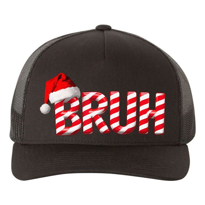 Bruh Christmas Candy Cane Funny Xmas Bruh Gift Yupoong Adult 5-Panel Trucker Hat