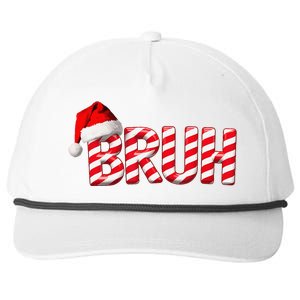 Bruh Christmas Candy Cane Funny Xmas Bruh Gift Snapback Five-Panel Rope Hat