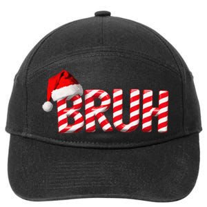 Bruh Christmas Candy Cane Funny Xmas Bruh Gift 7-Panel Snapback Hat