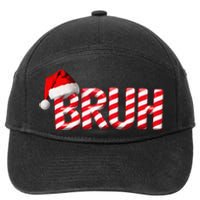 Bruh Christmas Candy Cane Funny Xmas Bruh Gift 7-Panel Snapback Hat