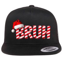 Bruh Christmas Candy Cane Funny Xmas Bruh Gift Flat Bill Trucker Hat