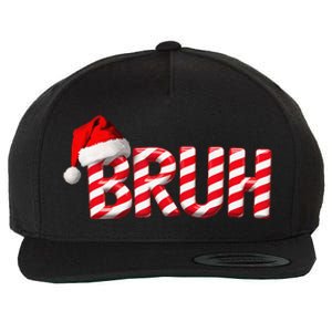 Bruh Christmas Candy Cane Funny Xmas Bruh Gift Wool Snapback Cap