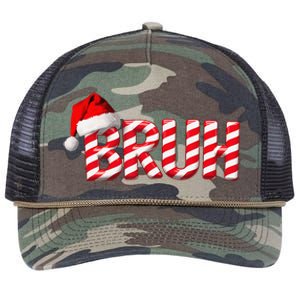 Bruh Christmas Candy Cane Funny Xmas Bruh Gift Retro Rope Trucker Hat Cap