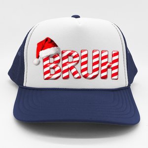 Bruh Christmas Candy Cane Funny Xmas Bruh Gift Trucker Hat