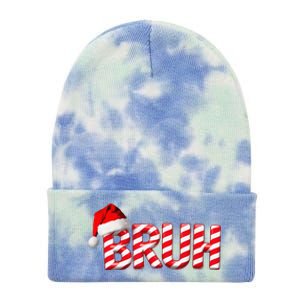 Bruh Christmas Candy Cane Funny Xmas Bruh Gift Tie Dye 12in Knit Beanie