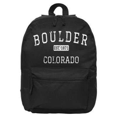 Boulder Colorado CO Vintage Athletic Sports 16 in Basic Backpack
