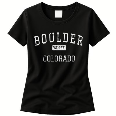 Boulder Colorado CO Vintage Athletic Sports Womens T-Shirt