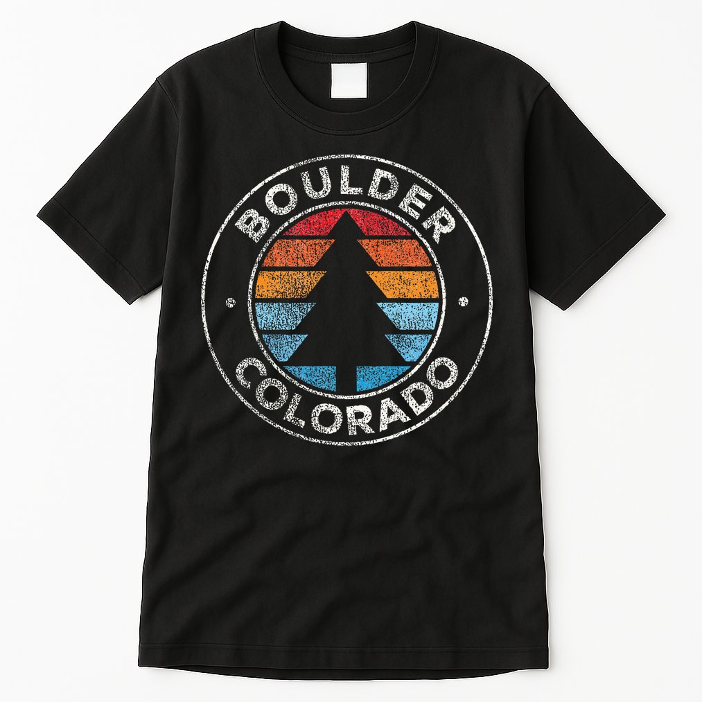 Boulder Colorado Co Vintage Retro 70s Tall T-Shirt