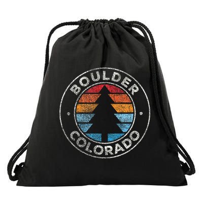Boulder Colorado Co Vintage Retro 70s Drawstring Bag