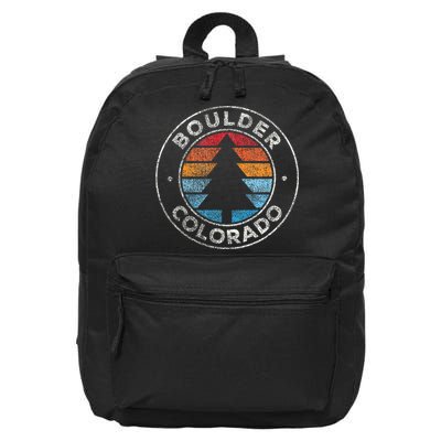 Boulder Colorado Co Vintage Retro 70s 16 in Basic Backpack