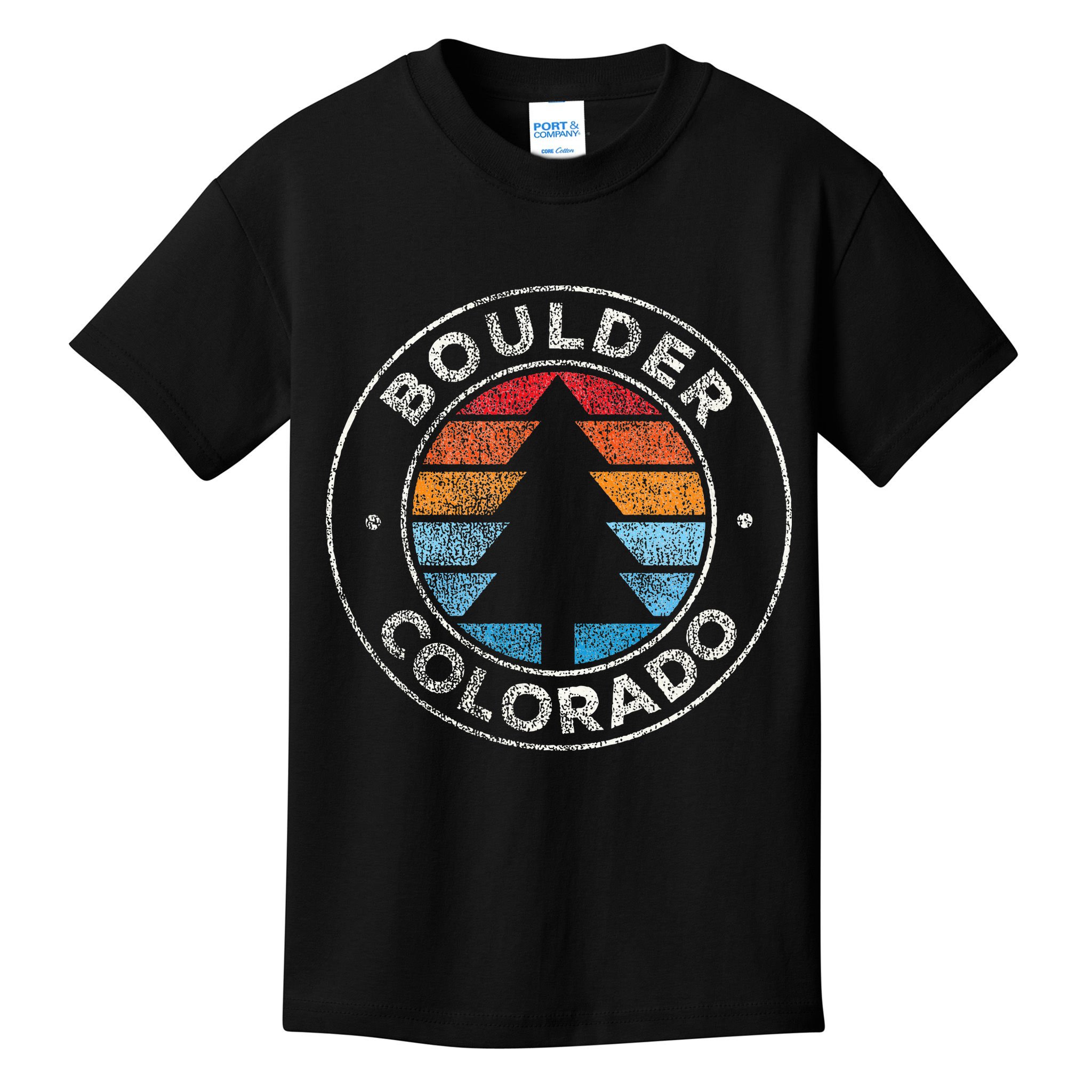 Boulder Colorado Co Vintage Retro 70s Kids T-Shirt