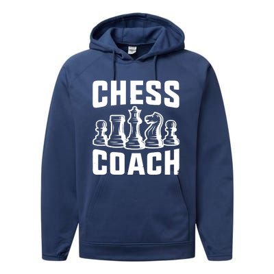 Best Chess Coach Ever Funny Chess Lover Performance Fleece Hoodie