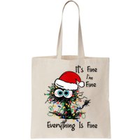 Black Cat Christmas It's Fine I'm Fine Everything Is Fine Bag