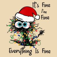 Black Cat Christmas It's Fine I'm Fine Everything Is Fine Bag