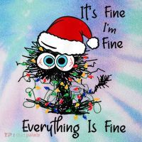 Black Cat Christmas It's Fine I'm Fine Everything Is Fine Legacy Tie Dye Trucker Hat