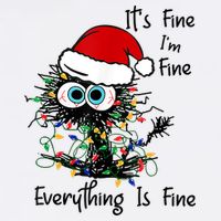 Black Cat Christmas It's Fine I'm Fine Everything Is Fine Garment-Dyed Sweatshirt