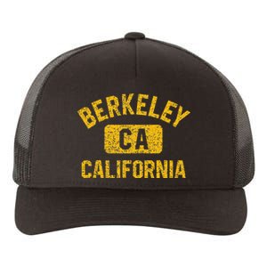 Berkeley CA California Gym Style Distressed Amber Print Yupoong Adult 5-Panel Trucker Hat