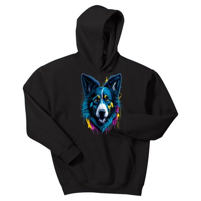 Border Collie | Colorful Dog Breed Design Kids Hoodie