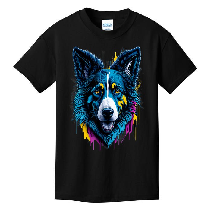 Border Collie | Colorful Dog Breed Design Kids T-Shirt