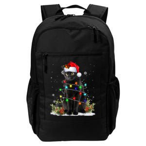 Black Cat Christmas Santa Hat Funny Meowy Cats Daily Commute Backpack