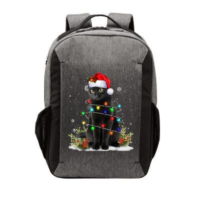 Black Cat Christmas Santa Hat Funny Meowy Cats Vector Backpack