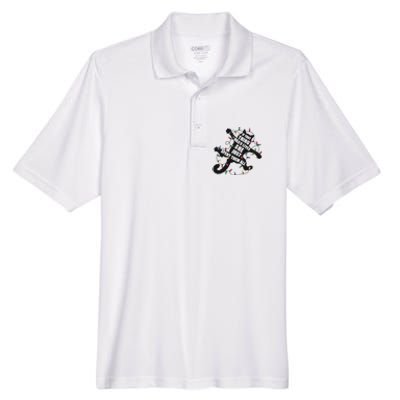 Black Cat Christmas Vacation Gifts Cat Mom Cat Dad Cat Lover Men's Origin Performance Piqué Polo