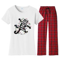 Black Cat Christmas Vacation Gifts Cat Mom Cat Dad Cat Lover Women's Flannel Pajama Set