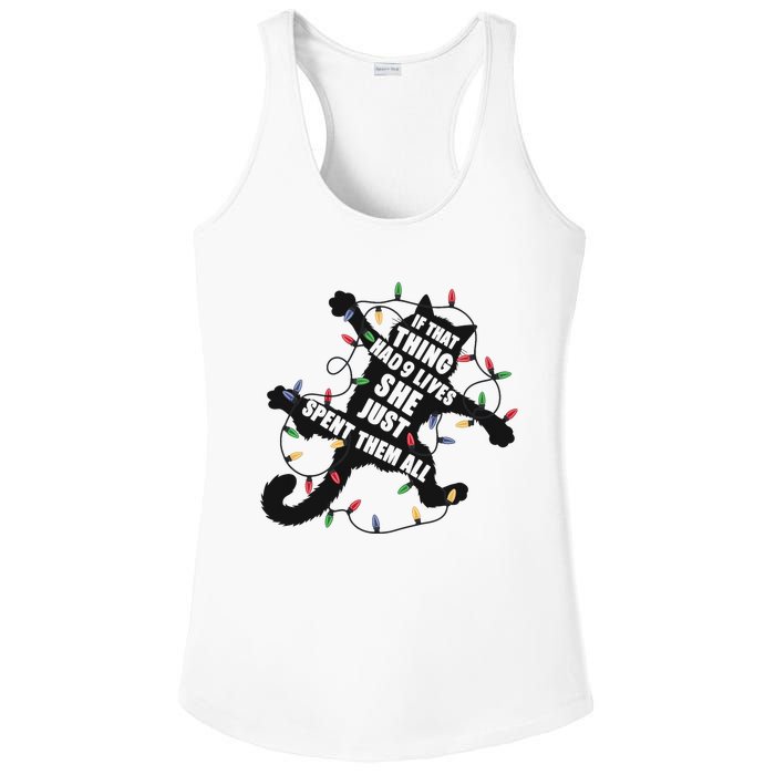 Black Cat Christmas Vacation Gifts Cat Mom Cat Dad Cat Lover Ladies PosiCharge Competitor Racerback Tank