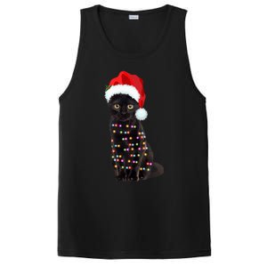 Black Cat Christmas Lights Cat Lover Christmas Gift PosiCharge Competitor Tank