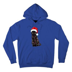 Black Cat Christmas Lights Cat Lover Christmas Gift Hoodie