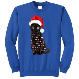 Black Cat Christmas Lights Cat Lover Christmas Gift Sweatshirt