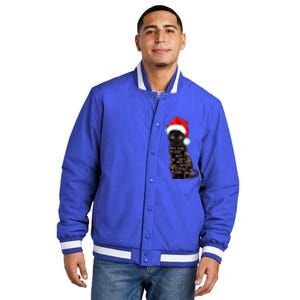 Black Cat Christmas Lights Cat Lover Christmas Gift Insulated Varsity Jacket