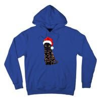 Black Cat Christmas Lights Cat Lover Christmas Gift Tall Hoodie