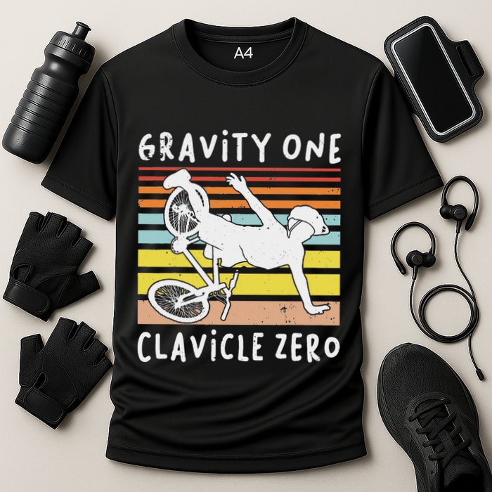 Broken Collarbone Clavicle Zero Cycling Biker Bike Cooling Performance Crew T-Shirt