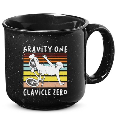 Broken Collarbone Clavicle Zero Cycling Biker Bike 15oz Campfire Ceramic Mug