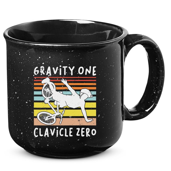 Broken Collarbone Clavicle Zero Cycling Biker Bike 15oz Campfire Ceramic Mug