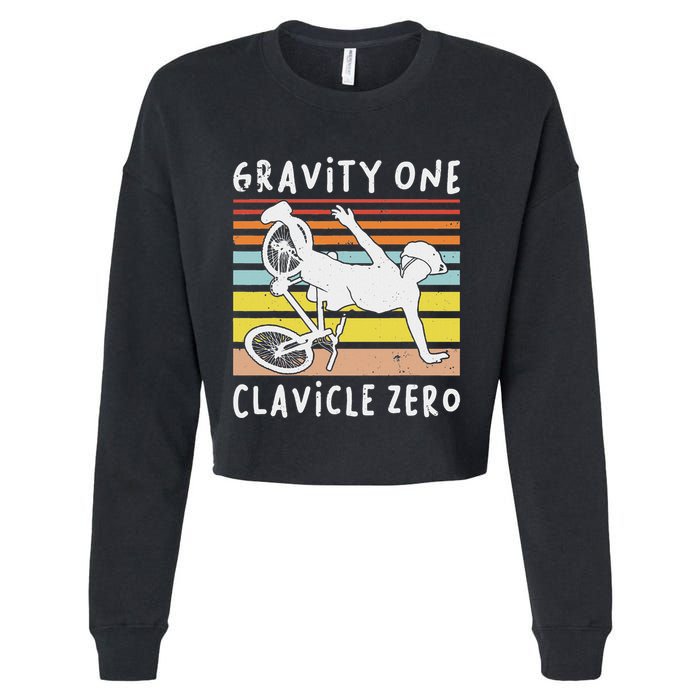 Broken Collarbone Clavicle Zero Cycling Biker Bike Cropped Pullover Crew