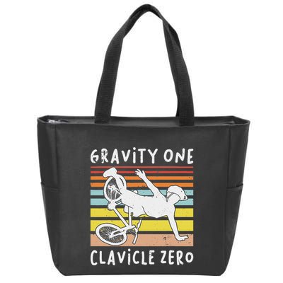 Broken Collarbone Clavicle Zero Cycling Biker Bike Zip Tote Bag